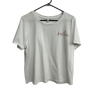 Clean Girl Embroidered Tee Ella Moss White Cotton XXL